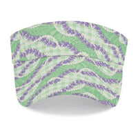 Pastel Green Hawaii Palaka Honohono Pikake Sun Visor Cap Hawaiian Orchid Lei Polynesian Pattern LT14 - Polynesian Pride