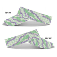 Pastel Green Hawaii Palaka Honohono Pikake Sun Visor Cap Hawaiian Orchid Lei Polynesian Pattern LT14 - Polynesian Pride
