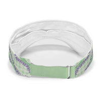 Pastel Green Hawaii Palaka Honohono Pikake Sun Visor Cap Hawaiian Orchid Lei Polynesian Pattern LT14 - Polynesian Pride