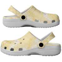 Pastel Yellow Mermaid Puakenikeni Maile Lei Clogs Shoes LT01 - Polynesian Pride