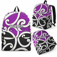Personalised Poroporo Maori Koru New Zealand Backpack LT14 - Polynesian Pride