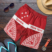 Personalised Toa Samoa Rugby Spirit Shorts for Men Red Samoan Tribal Pattern LT9 Red - Polynesian Pride
