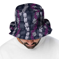 Pikake Maile Tiare Lei Bucket Hat Poni Lauhala Pattern