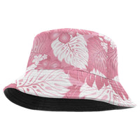 Pink Aloha Hawaii Bucket Hat Monstera Hibiscus Plumeria Seamless Vibes - Polynesian Pride