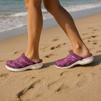 Pink Aloha Hawaii Clogs Shoes Hawaiian Kakau Ohia Lehua Lei - Polynesian Pride