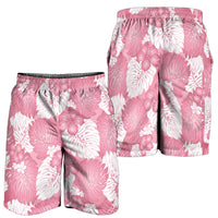 Pink Aloha Hawaii Shorts for Men Monstera Hibiscus Plumeria Seamless Vibes - Polynesian Pride
