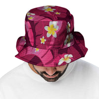 Pink Banana Leaf Hawaii Bucket Hat Lau Maia Plumeria Tropical Summer Vibes LT14 - Polynesian Pride
