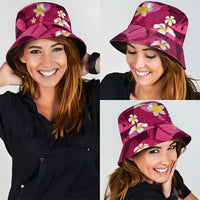 Pink Banana Leaf Hawaii Bucket Hat Lau Maia Plumeria Tropical Summer Vibes LT14 - Polynesian Pride