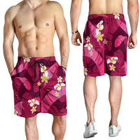 Pink Banana Leaf Hawaii Shorts for Men Lau Maia Plumeria Tropical Summer Vibes LT14 - Polynesian Pride