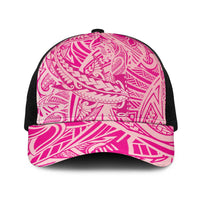 Pink Gradient Polynesia Baseball Net Cap Hawaiian Tribal Hammerhead Shark Tattoo LT14 One Size Black Pink - Polynesian Pride