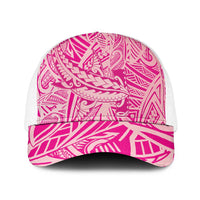 Pink Gradient Polynesia Baseball Net Cap Hawaiian Tribal Hammerhead Shark Tattoo LT14 One Size White Pink - Polynesian Pride