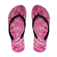 Pink Gradient Polynesia Flip Flops Hawaiian Tribal Hammerhead Shark Tattoo - Polynesian Pride