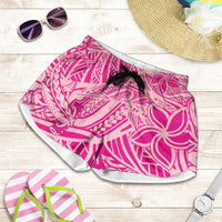 Pink Gradient Polynesia Shorts for Women Hawaiian Tribal Hammerhead Shark Tattoo LT14 Pink - Polynesian Pride