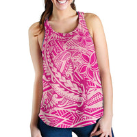Pink Gradient Polynesia Women Racerback Tank Hawaiian Tribal Hammerhead Shark Tattoo - Polynesian Pride