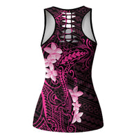 Pink Hawaii Hollow Tank Top Hammerhead Shark Tattoo Curve Polynesian - Polynesian Pride