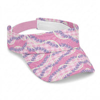 Pink Hawaii Palaka Honohono Pikake Sun Visor Cap Hawaiian Orchid Lei Polynesian Pattern LT14 Universal Fit Pink - Polynesian Pride