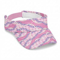 Pink Hawaii Palaka Honohono Pikake Sun Visor Cap Hawaiian Orchid Lei Polynesian Pattern LT14 Universal Fit Pink - Polynesian Pride