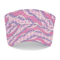Pink Hawaii Palaka Honohono Pikake Sun Visor Cap Hawaiian Orchid Lei Polynesian Pattern LT14 - Polynesian Pride