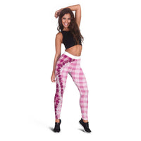 Pink Hawaii Palaka Leggings Hawaiian Honohono Lei LT05 - Polynesian Pride