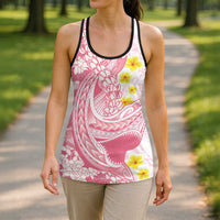 Pink Hawaii Shark Tattoo Hollow Tank Top Puakenikeni Lei Plumeria Polynesian Pattern LT14 - Polynesian Pride