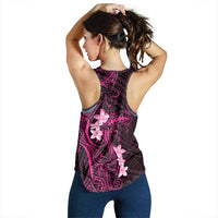 Pink Hawaii Women Racerback Tank Hammerhead Shark Tattoo Curve Polynesian - Polynesian Pride