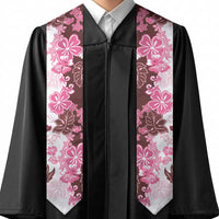 Pink Hibiscus Plumeria Floral Graduation Stole LT01 - Polynesian Pride