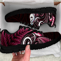 Pink New Zealand Sneakers Aotearoa Silver Fern With Manaia Maori Unique LT14 Pink - Polynesian Pride