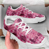 Pink Palaka Hawaii Cowboy Chunky Sneakers Puakenikeni Lei Paniolo Papale Seamless Vibes - Polynesian Pride
