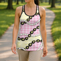 Pink Palaka Hawaii Hollow Tank Top Kukui Nut Pikake Lei Hawaiian Tapa Pattern LT14 - Polynesian Pride