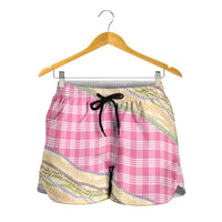 Pink Palaka Hawaii Leis Elegant Vibes Shorts for Women LT14 - Polynesian Pride