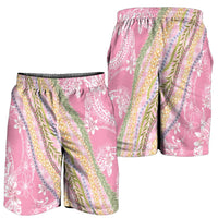 Pink Palaka Hawaii Leis Shorts for Men Hawaiian-plaid Elegant Tropical Vibes LT14 - Polynesian Pride