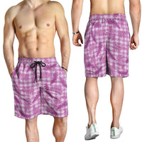 Pink Palaka Hawaii Palapalai Shorts for Men Hawaiian Fern LT14 - Polynesian Pride