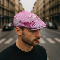 Pink Palaka Japanese Traditional Jeff Hat Asanoha Seigaiha Sakura Motif - Polynesian Pride