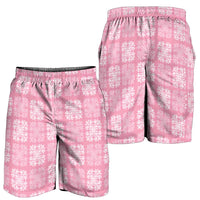Pink Palaka Quilt Hawaii Shorts for Men Traditional Hawaii-plaid Pattern LT14 - Polynesian Pride