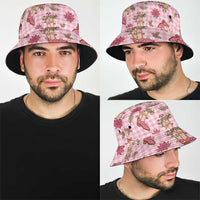 Pink Paniolo Palaka Hawaiian Cowgirl Christmas Bucket Hat - Polynesian Pride