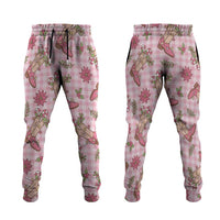 Pink Paniolo Palaka Hawaiian Cowgirl Christmas Jogger Pants - Polynesian Pride