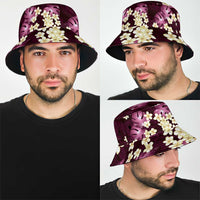 Pink Tropical Hawaii Bucket Hat Seamless Monstera Plumeria Hawaiian Pattern - Polynesian Pride