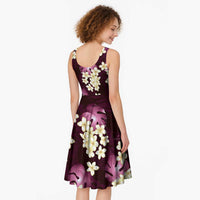 Pink Tropical Hawaii Midi Dress Seamless Monstera Plumeria Hawaiian Pattern - Polynesian Pride