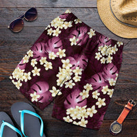 Pink Tropical Hawaii Shorts for Men Seamless Monstera Plumeria Hawaiian Pattern LT14 Pink - Polynesian Pride