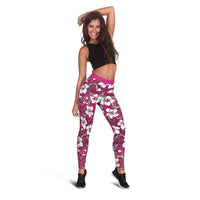 Piqi Bula Fiji Leggings Fijian Tapa Seamless Hibiscus - Polynesian Pride