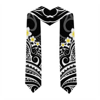 Plumeria With Black Polynesian Tattoo Pattern Graduation Stole LT05 - Polynesian Pride