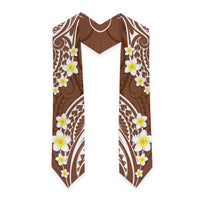 Plumeria With Brown Polynesian Tattoo Pattern Graduation Stole LT05 - Polynesian Pride