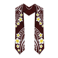 Plumeria With Oxblood Polynesian Tattoo Pattern Graduation Stole LT05 - Polynesian Pride
