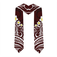 Plumeria With Oxblood Polynesian Tattoo Pattern Graduation Stole LT05 - Polynesian Pride