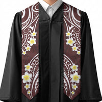 Plumeria With Oxblood Polynesian Tattoo Pattern Graduation Stole LT05 - Polynesian Pride