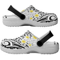 Plumeria With White Polynesian Tattoo Pattern Clogs Shoes LT05 - Polynesian Pride