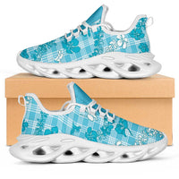 Polu Aloha Hawaii Clunky Sneakers Plumeria Lei With Palaka Motif - Polynesian Pride