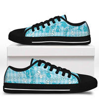 Polu Aloha Hawaii Low Top Shoes Plumeria Lei With Palaka Motif - Polynesian Pride