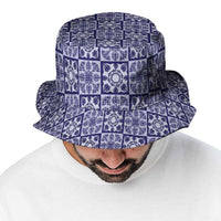 Polu Palaka Quilt Hawaii Bucket Hat Hawaiian Tropical Monstera Sea Turtle LT14 - Polynesian Pride
