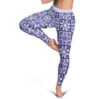 Polu Palaka Quilt Hawaii Leggings Hawaiian Tropical Monstera Sea Turtle LT14 - Polynesian Pride